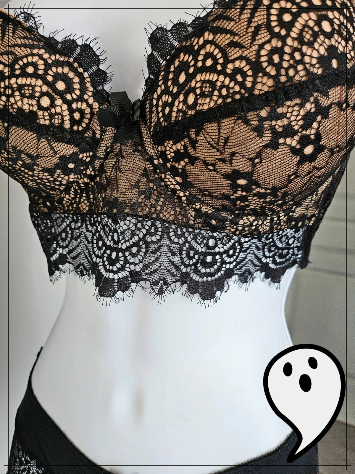 conjunto sutiã e calcinha de renda chique sexy rock renda – photo 3